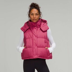 lululemon Wunder Puff Cropped Vest in Pink Lychee